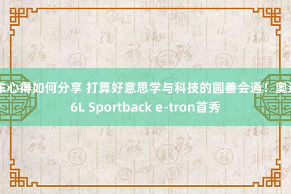 用车心得如何分享 打算好意思学与科技的圆善会通！奥迪Q6L Sportback e-tron首秀