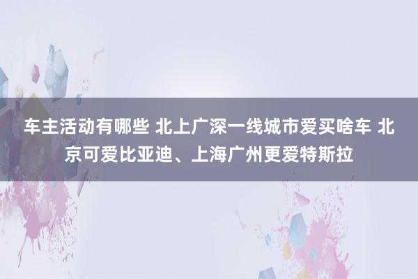 车主活动有哪些 北上广深一线城市爱买啥车 北京可爱比亚迪、上海广州更爱特斯拉