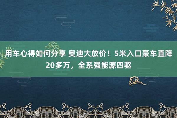 用车心得如何分享 奥迪大放价！5米入口豪车直降20多万，全系强能源四驱