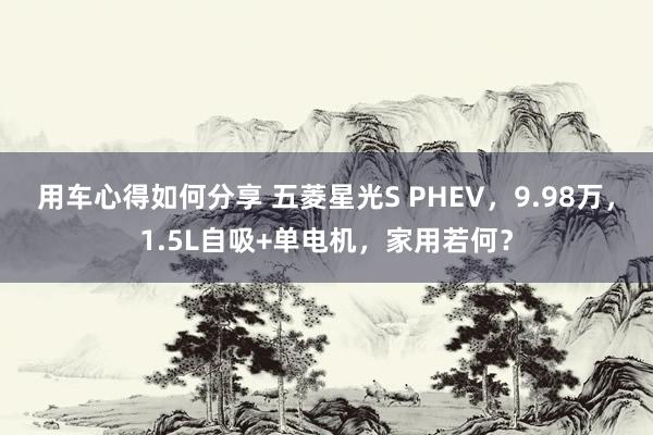 用车心得如何分享 五菱星光S PHEV，9.98万，1.5L自吸+单电机，家用若何？