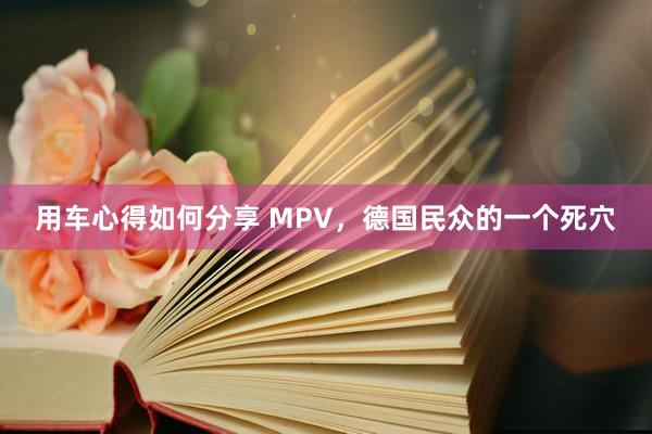 用车心得如何分享 MPV，德国民众的一个死穴