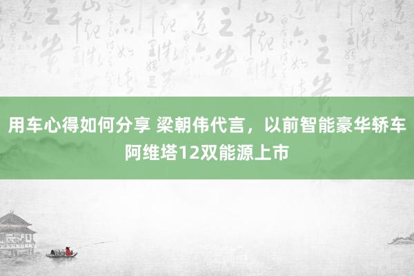 用车心得如何分享 梁朝伟代言，以前智能豪华轿车阿维塔12双能源上市