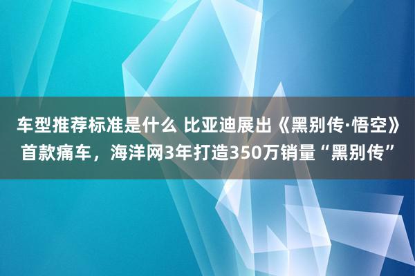 车型推荐标准是什么 比亚迪展出《黑别传·悟空》首款痛车，海洋网3年打造350万销量“黑别传”