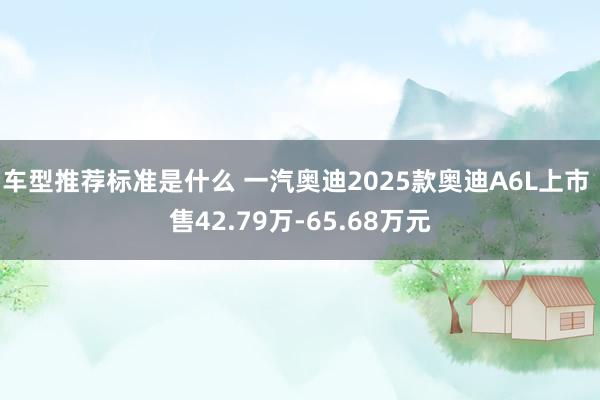 车型推荐标准是什么 一汽奥迪2025款奥迪A6L上市 售42.79万-65.68万元