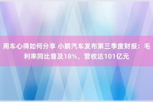 用车心得如何分享 小鹏汽车发布第三季度财报：毛利率同比普及18%，营收达101亿元