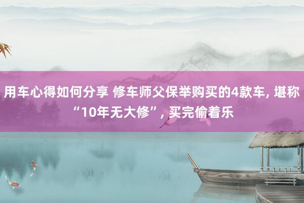 用车心得如何分享 修车师父保举购买的4款车, 堪称“10年无大修”, 买完偷着乐