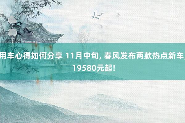 用车心得如何分享 11月中旬, 春风发布两款热点新车, 19580元起!