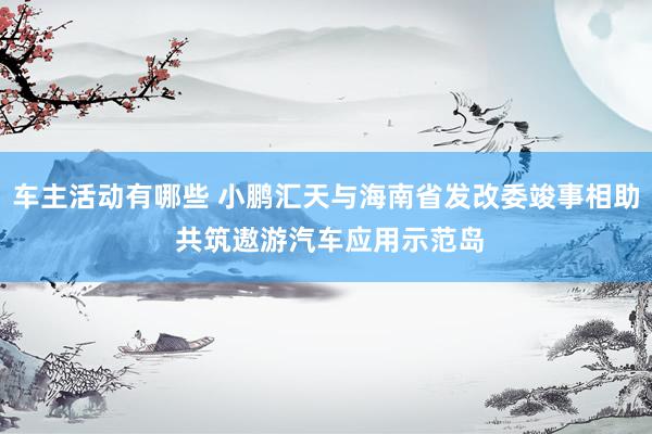 车主活动有哪些 小鹏汇天与海南省发改委竣事相助 共筑遨游汽车应用示范岛