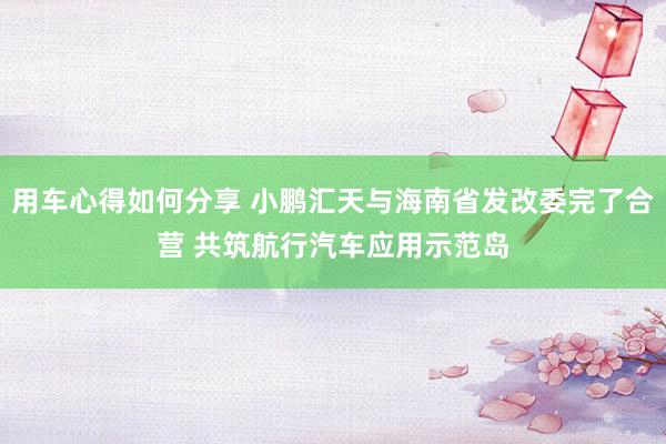 用车心得如何分享 小鹏汇天与海南省发改委完了合营 共筑航行汽车应用示范岛