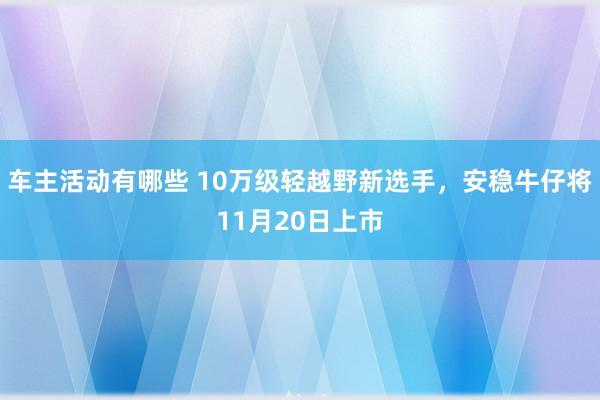 车主活动有哪些 10万级轻越野新选手，安稳牛仔将11月20日上市