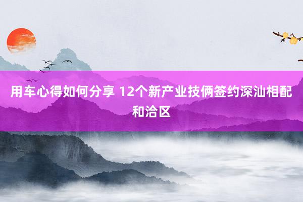 用车心得如何分享 12个新产业技俩签约深汕相配和洽区