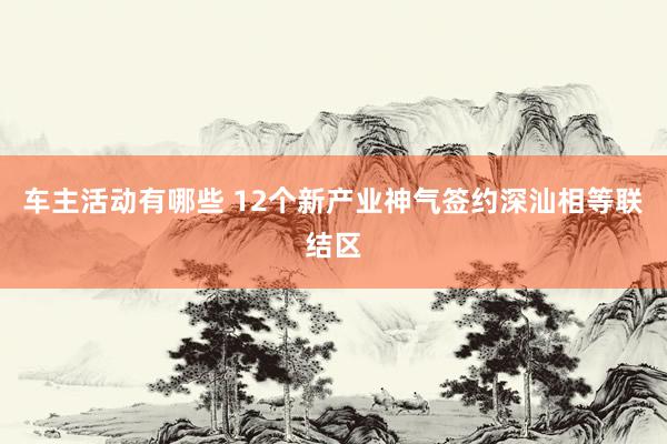 车主活动有哪些 12个新产业神气签约深汕相等联结区